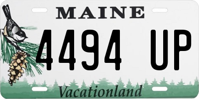 ME license plate 4494UP