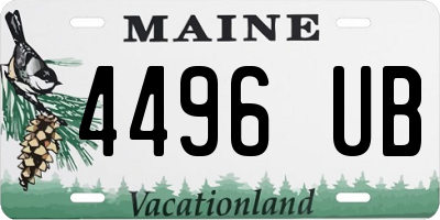 ME license plate 4496UB