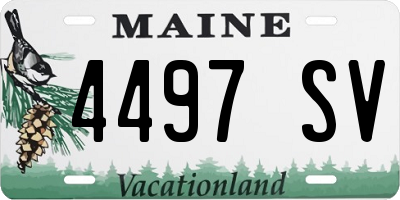 ME license plate 4497SV