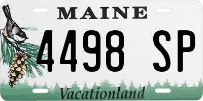 ME license plate 4498SP