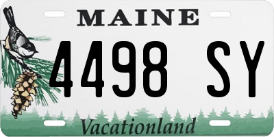 ME license plate 4498SY