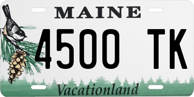 ME license plate 4500TK