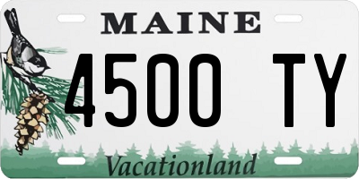 ME license plate 4500TY