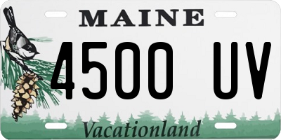 ME license plate 4500UV