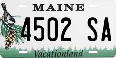 ME license plate 4502SA