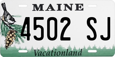 ME license plate 4502SJ