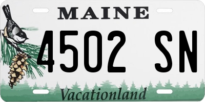 ME license plate 4502SN