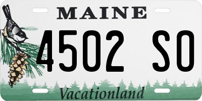 ME license plate 4502SO