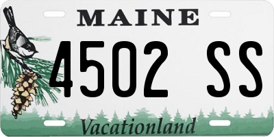 ME license plate 4502SS
