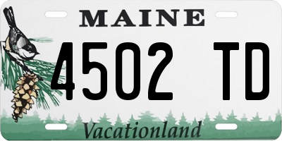 ME license plate 4502TD