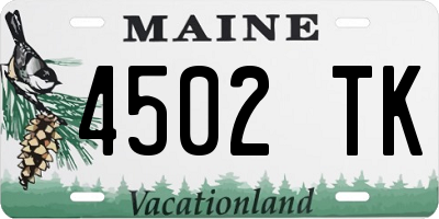 ME license plate 4502TK