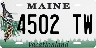 ME license plate 4502TW