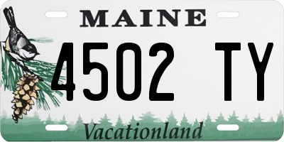 ME license plate 4502TY