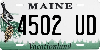 ME license plate 4502UD