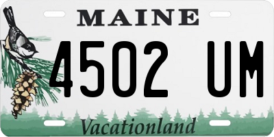 ME license plate 4502UM