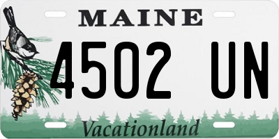 ME license plate 4502UN