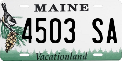 ME license plate 4503SA