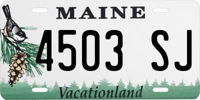 ME license plate 4503SJ