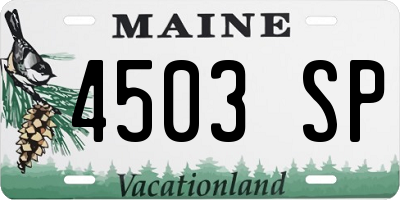 ME license plate 4503SP