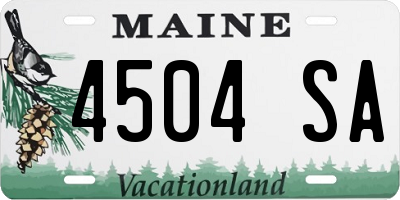 ME license plate 4504SA