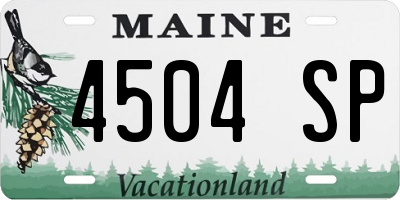 ME license plate 4504SP