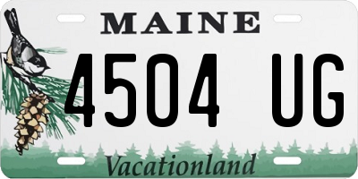 ME license plate 4504UG