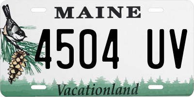 ME license plate 4504UV