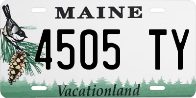 ME license plate 4505TY
