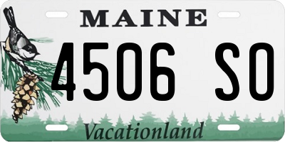 ME license plate 4506SO