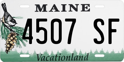 ME license plate 4507SF
