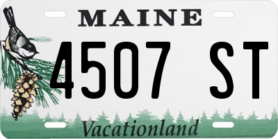 ME license plate 4507ST