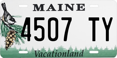 ME license plate 4507TY