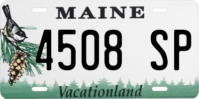 ME license plate 4508SP