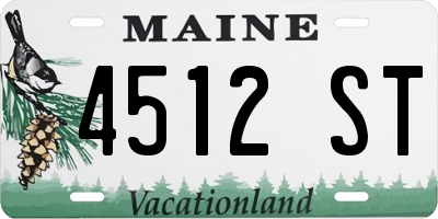 ME license plate 4512ST