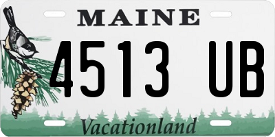 ME license plate 4513UB