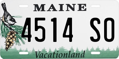 ME license plate 4514SO