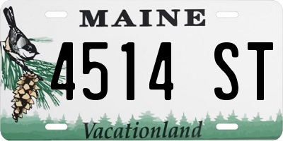 ME license plate 4514ST