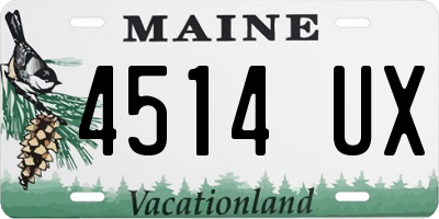 ME license plate 4514UX