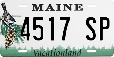 ME license plate 4517SP