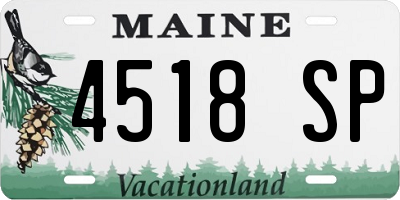 ME license plate 4518SP