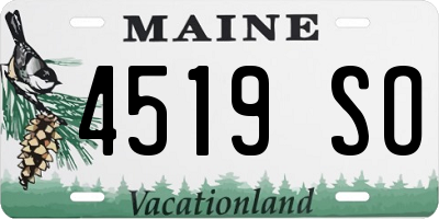 ME license plate 4519SO