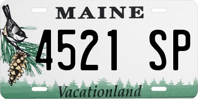 ME license plate 4521SP