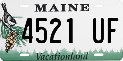 ME license plate 4521UF
