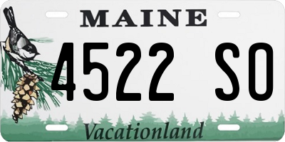 ME license plate 4522SO