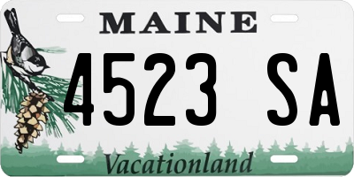 ME license plate 4523SA