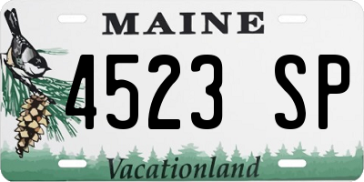 ME license plate 4523SP