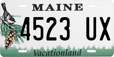 ME license plate 4523UX