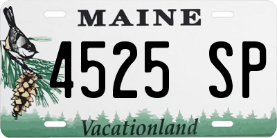 ME license plate 4525SP