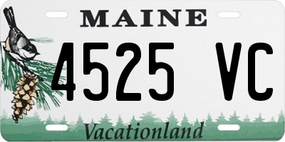 ME license plate 4525VC