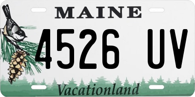 ME license plate 4526UV